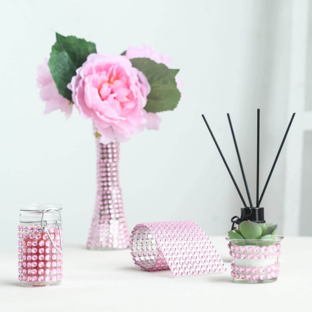 21â€x11â€ Blush Self Adhesive Rhinestone Diamond Sticker Wrap Sheets, DIY Craft Gem Stickers