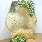 8ftx7ft Champagne Big Payette Sequin Sparkly Hexagon Backdrop Stand Cover