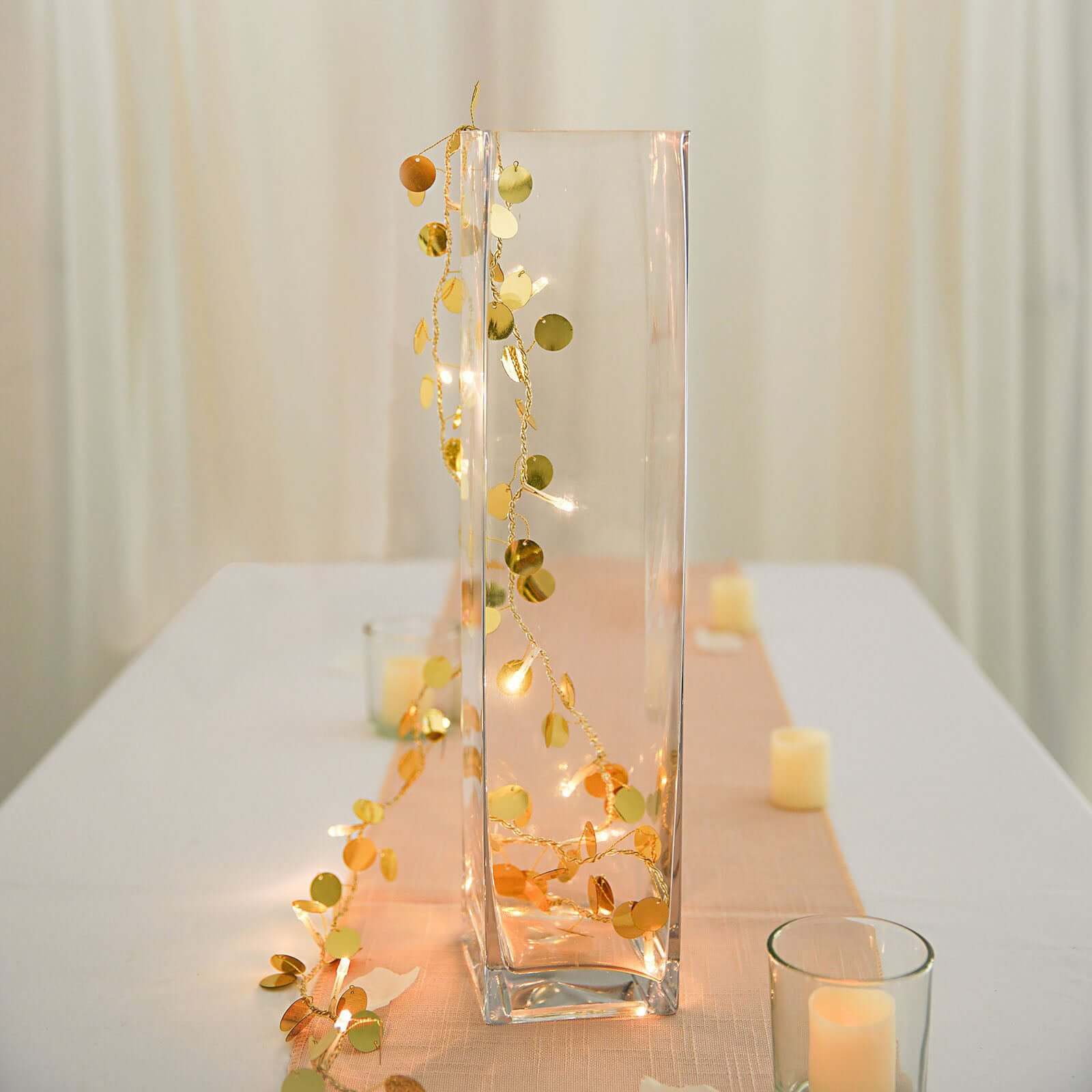 6-Pack Glass Cylinder Vases Square Clear - Durable Heavy Duty Floral Centerpieces for Weddings 18"