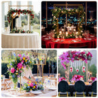 Floral Display Rack Heavy Duty Design Metal Gold - Rectangular Tall Centerpiece Stand 48" - Bell Racket Store