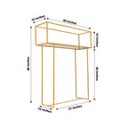 Floral Display Rack Heavy Duty Design Metal Gold - Rectangular Tall Centerpiece Stand 48" - Bell Racket Store