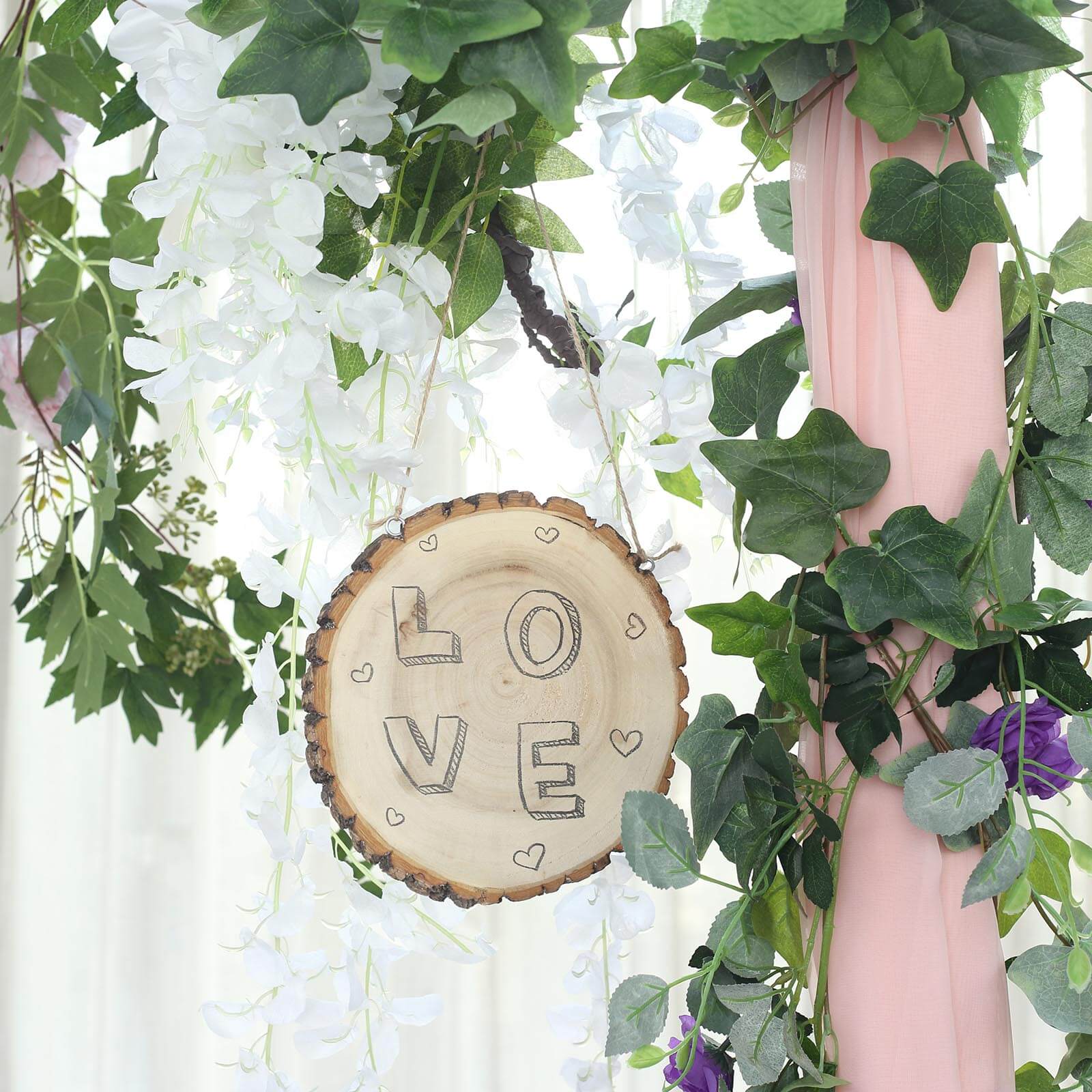 2 Pack 8" Dia Natural Blank Hanging DIY Wood Sign, Round Wood Plaques