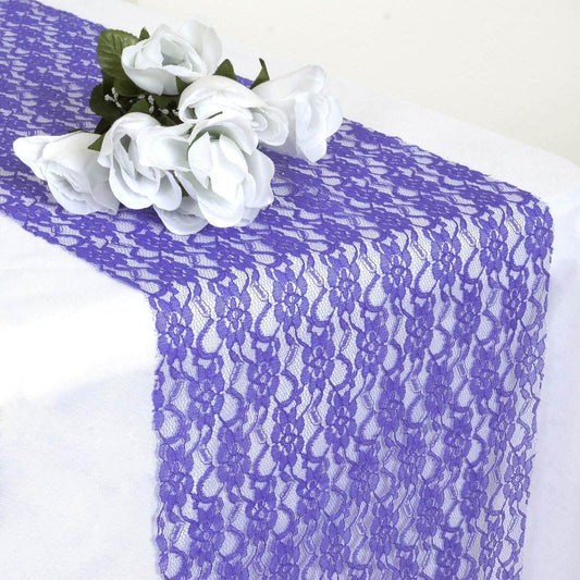 Floral Lace 12"x108" Table Runner Royal Blue - Stylish Vintage Table Decor - NestOCart