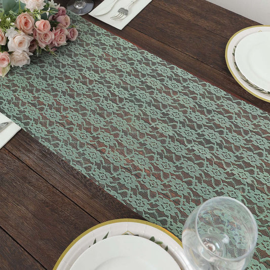 Floral Lace 12"x108" Table Runner Sage Green - Stylish Vintage Table Decor - Bell Racket Store