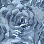 Satin Rosette Chair Cover for Banquet Chairs Dusty Blue - Stretch Fitted Slip-On Slipcover