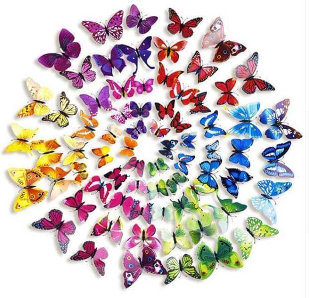 12-Pack 3D Butterfly Wall Decals, DIY Stickers Decorative Purple Collection Removable Design