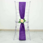 5 Pack Taffeta 6"x106" Chair Sashes Purple Accordion Crinkle Texture - Stylish Decor for Weddings & Gatherings