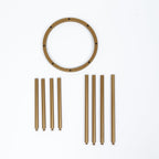 Flower Vase Gold Metal Minimalist 8 - Tubes Round Base Design - Single Stem Bud Centerpiece for Arrangements 10" - Bell Racket Store