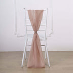 5 Pack Chiffon Chair Sashes Dusty Rose - Soft & Lightweight Designer Chair Bows 22"x78"