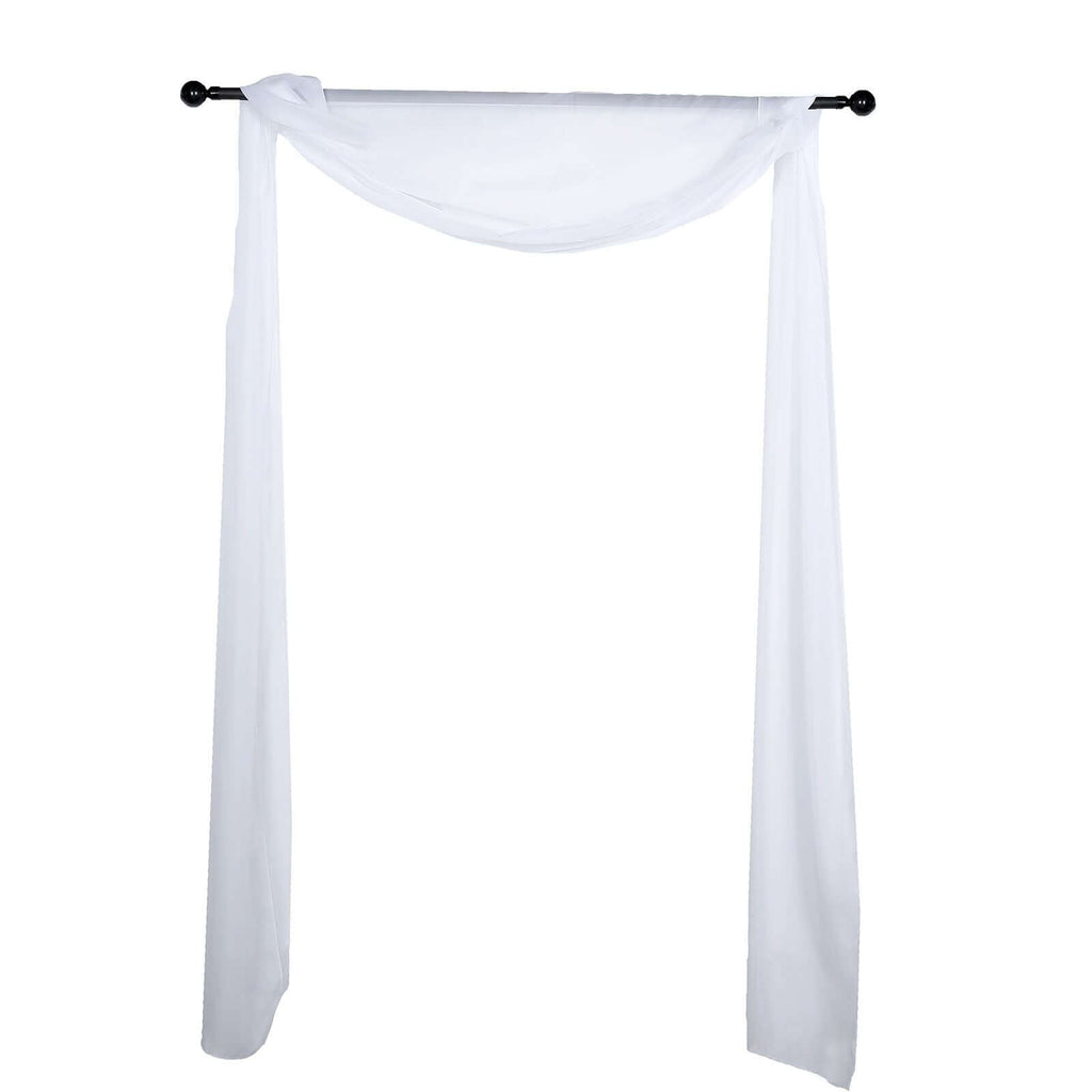 18ft White Sheer Organza Wedding Arch Drapery Fabric, Window Scarf Valance