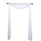 18ft White Sheer Organza Wedding Arch Drapery Fabric, Window Scarf Valance