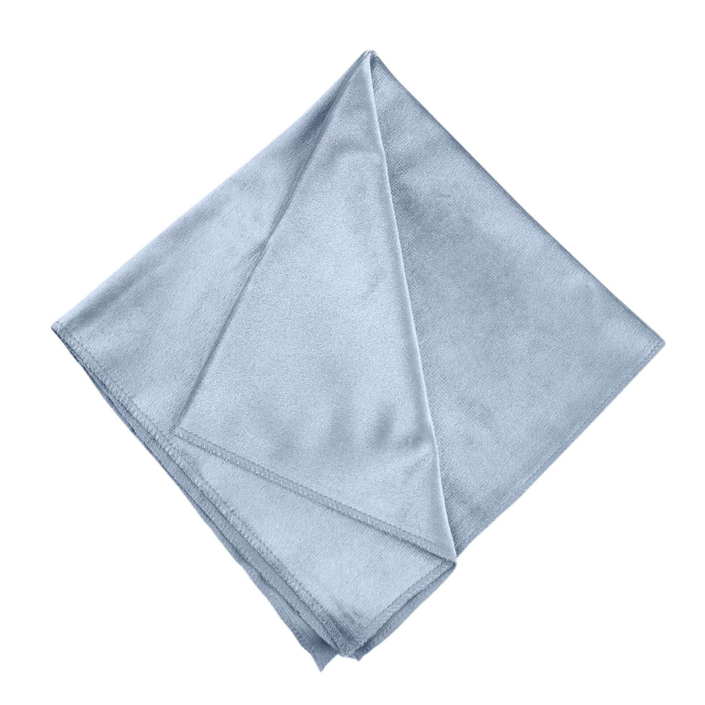5 Pack Premium Velvet 20"x20" Napkins Dusty Blue - Soft Sheen Finish Cloth Napkins