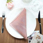 5 Pack Satin 20"x20" Napkins Dusty Rose - Luxurious Shine & Smooth Dinner Napkins