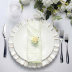 5 Pack Taffeta 20"x20" Napkins Ivory - Accordion Crinkle Dinner Napkins