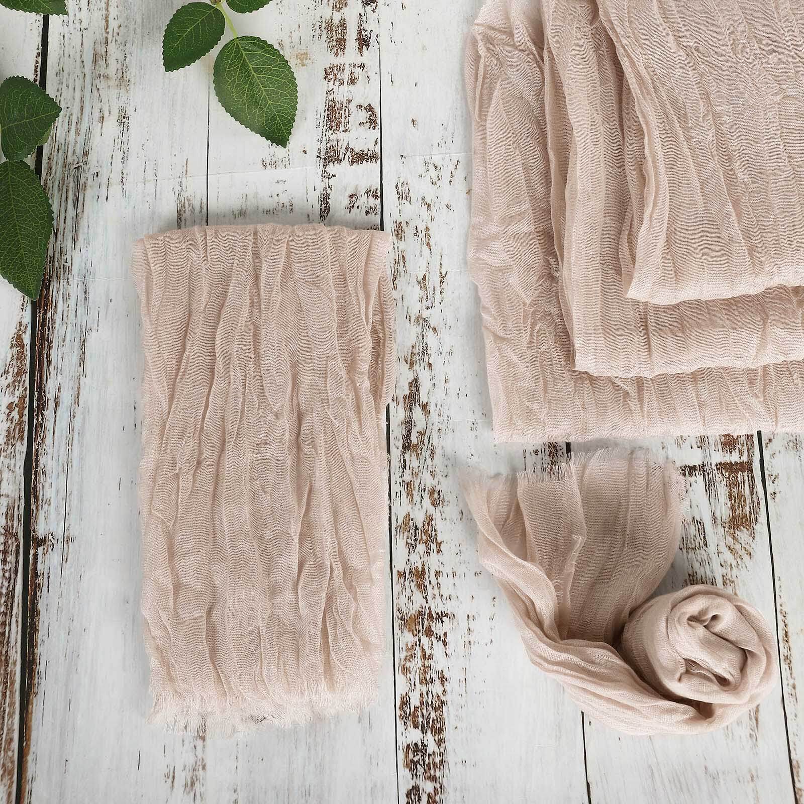 5 Pack Gauze Cheesecloth 24"x19" Napkins Nude Beige Reusable Dinner Napkins