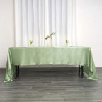 Satin Rectangular 60"x126" Tablecloth Sage Green - Smooth and Lustrous Table Cover
