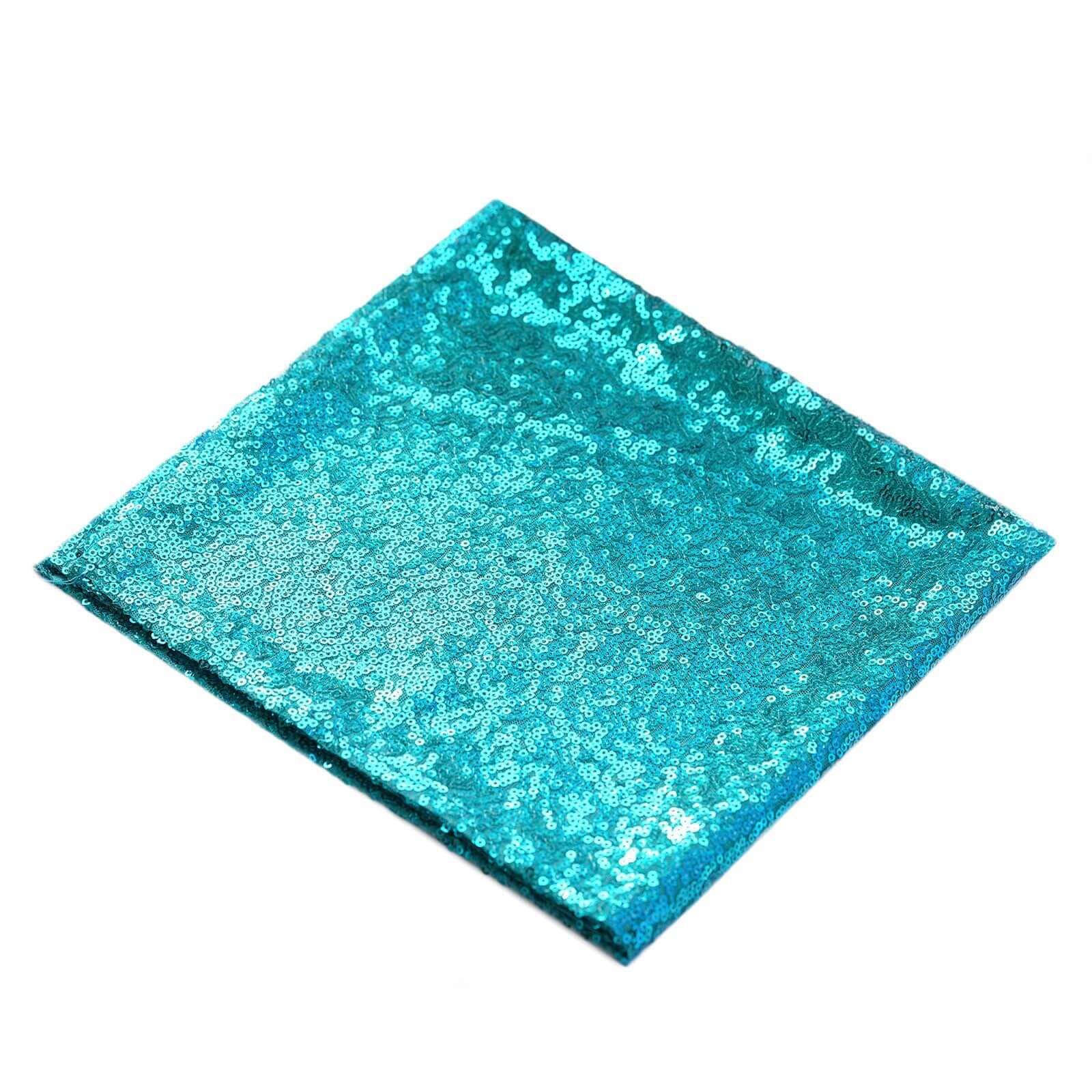 Sequin 20"x20" Napkin Turquoise - Shimmering Dinner Napkin