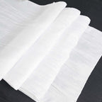 Taffeta 12"x108" Table Runner White - Accordion Crinkle Design for Modern Gatherings