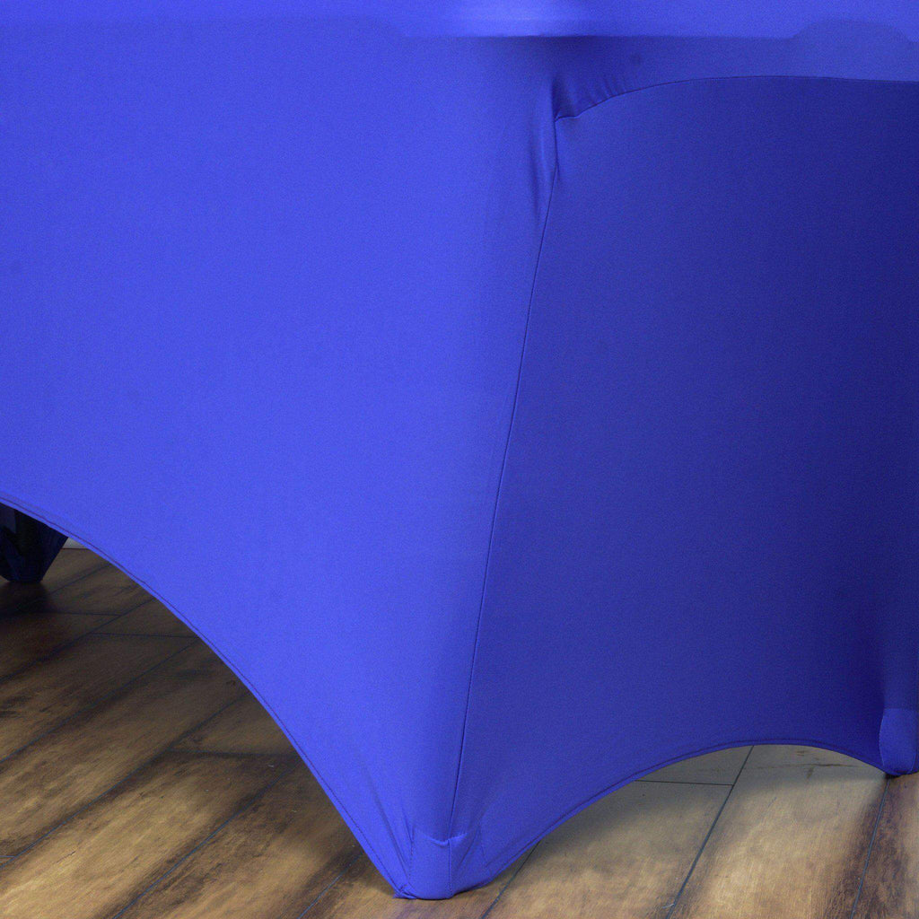 Stretch Spandex 6ft Rectangle Tablecloth Royal Blue - Durable Form-Fitting Table Cover