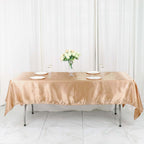 Satin Rectangular 60"x102" Tablecloth Nude - Smooth and Lustrous Table Cover