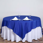 Polyester 90"x90" Table Overlay Square Tablecloth Royal Blue - Wrinkle-Resistant & Durable Table Cover