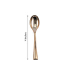 24-Pack Plastic Mini Dessert Spoons Gold - Heavy Duty Disposable Silverware 4"