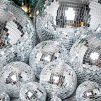 4 Pack 8" Silver Foam Disco Mirror Ball With Hanging Ring, Holiday Party Decor