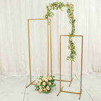 Set of 4 Gold Metal Frame Wedding Arch, Rectangular Backdrop Stand, Floral Display Frame - 3.5ft, 4.5ft, 5.5ft, 6.5ft