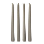 12-Pack Taper Candles Premium Wax Design Taupe - Unscented Candles for Upscale Settings 10"