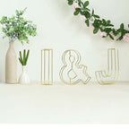 8" Tall Gold Freestanding 3D Decorative Wire Letter, Wedding Centerpiece - I