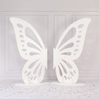 Freestanding Wooden Butterfly Wings Backdrop, Large Butterfly Cut - Out Stand Photo Prop - White, 4.5ftx3.5ft - Bell Racket Store