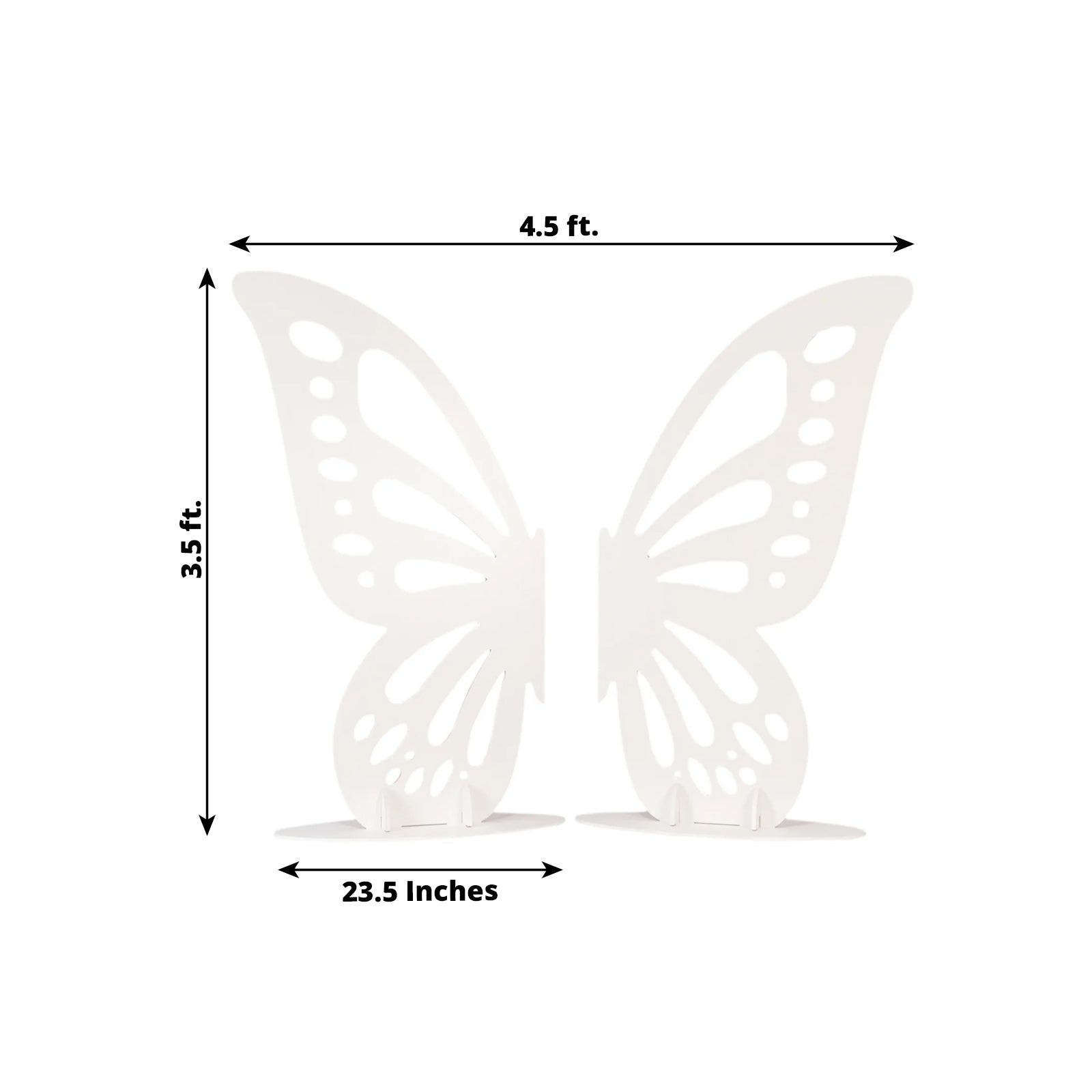 Freestanding Wooden Butterfly Wings Backdrop, Large Butterfly Cut - Out Stand Photo Prop - White, 4.5ftx3.5ft - Bell Racket Store