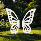 Freestanding Wooden Butterfly Wings Backdrop, Large Butterfly Cut - Out Stand Photo Prop - White, 4.5ftx3.5ft - Bell Racket Store