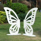Freestanding Wooden Butterfly Wings Backdrop, Large Butterfly Cut - Out Stand Photo Prop - White, 4.5ftx3.5ft - Bell Racket Store