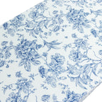 French Toile Fitted Tablecloth 6ft â€“ Blue & White Rectangular Polyester Wrinkle - Resistant Table Cover - Bell Racket Store