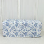 French Toile Fitted Tablecloth 6ft â€“ Blue & White Rectangular Polyester Wrinkle - Resistant Table Cover - Bell Racket Store