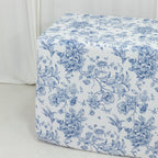 French Toile Fitted Tablecloth 6ft â€“ Blue & White Rectangular Polyester Wrinkle - Resistant Table Cover - Bell Racket Store