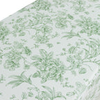 French Toile Fitted Tablecloth 6ft â€“ Dusty Sage Green & White Rectangular Polyester Wrinkle - Resistant Table Cover - Bell Racket Store