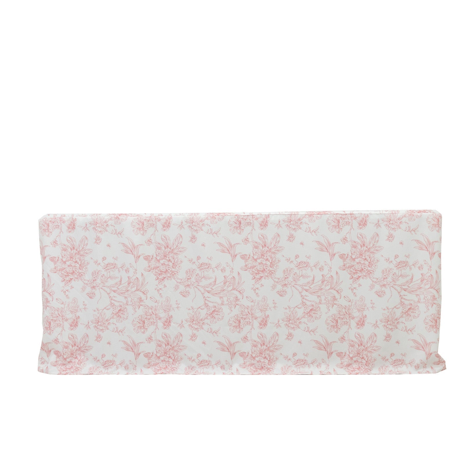 French Toile Fitted Tablecloth 6ft â€“ Pink & White Rectangular Polyester Wrinkle - Resistant Table Cover - Bell Racket Store