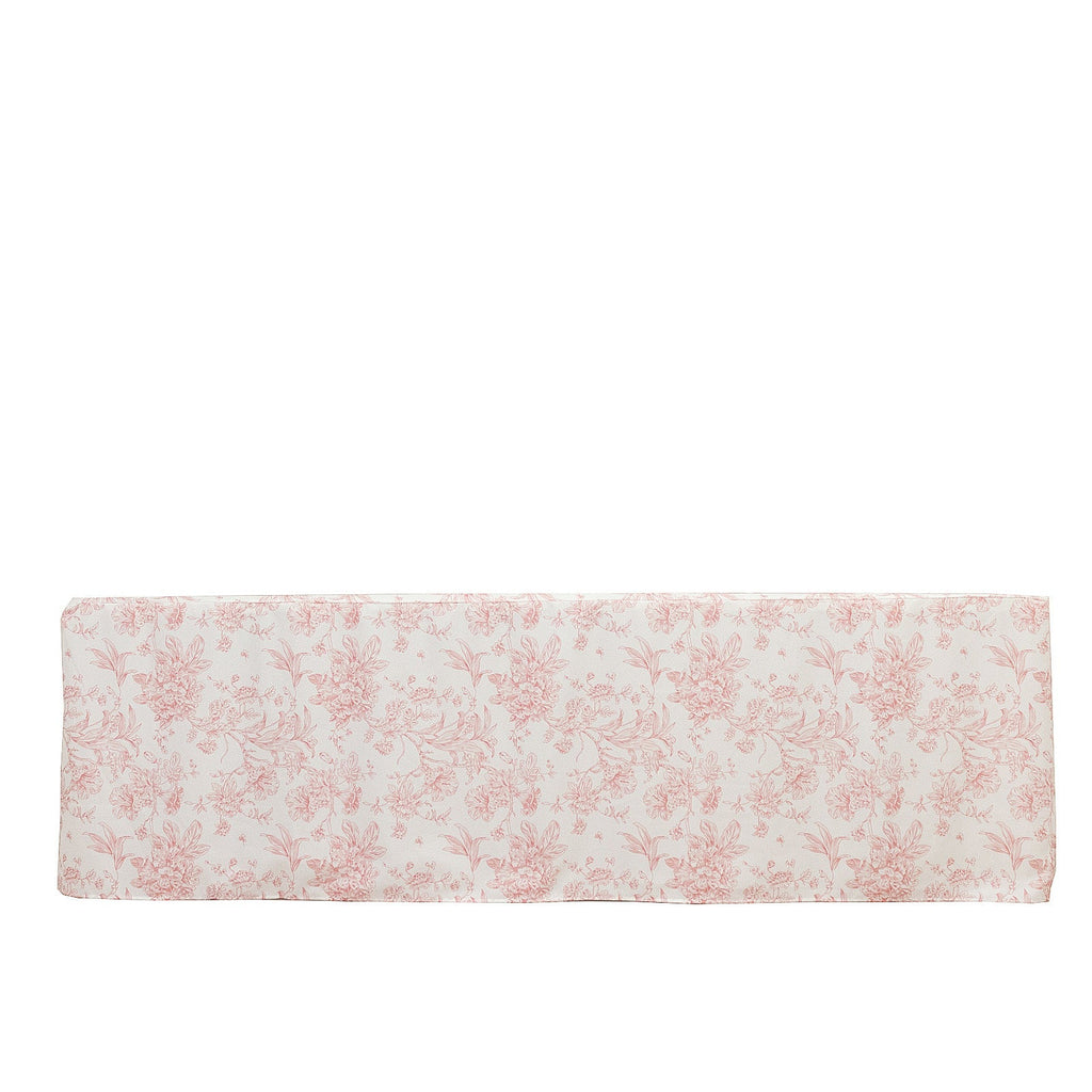 French Toile Fitted Tablecloth 8ft â€“ Pink & White Rectangular Polyester Wrinkle - Resistant Table Cover - Bell Racket Store