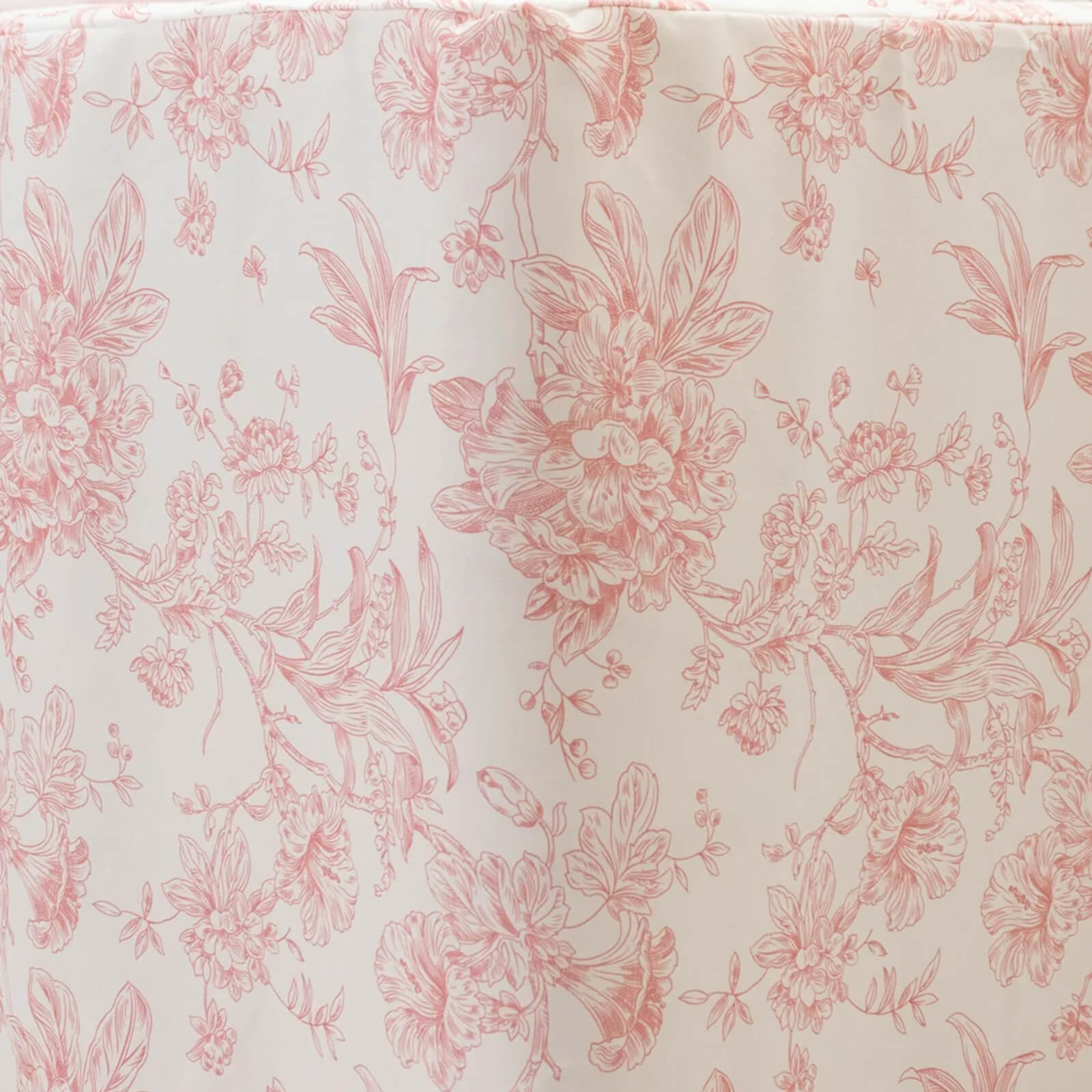 French Toile Fitted Tablecloth 8ft â€“ Pink & White Rectangular Polyester Wrinkle - Resistant Table Cover - Bell Racket Store