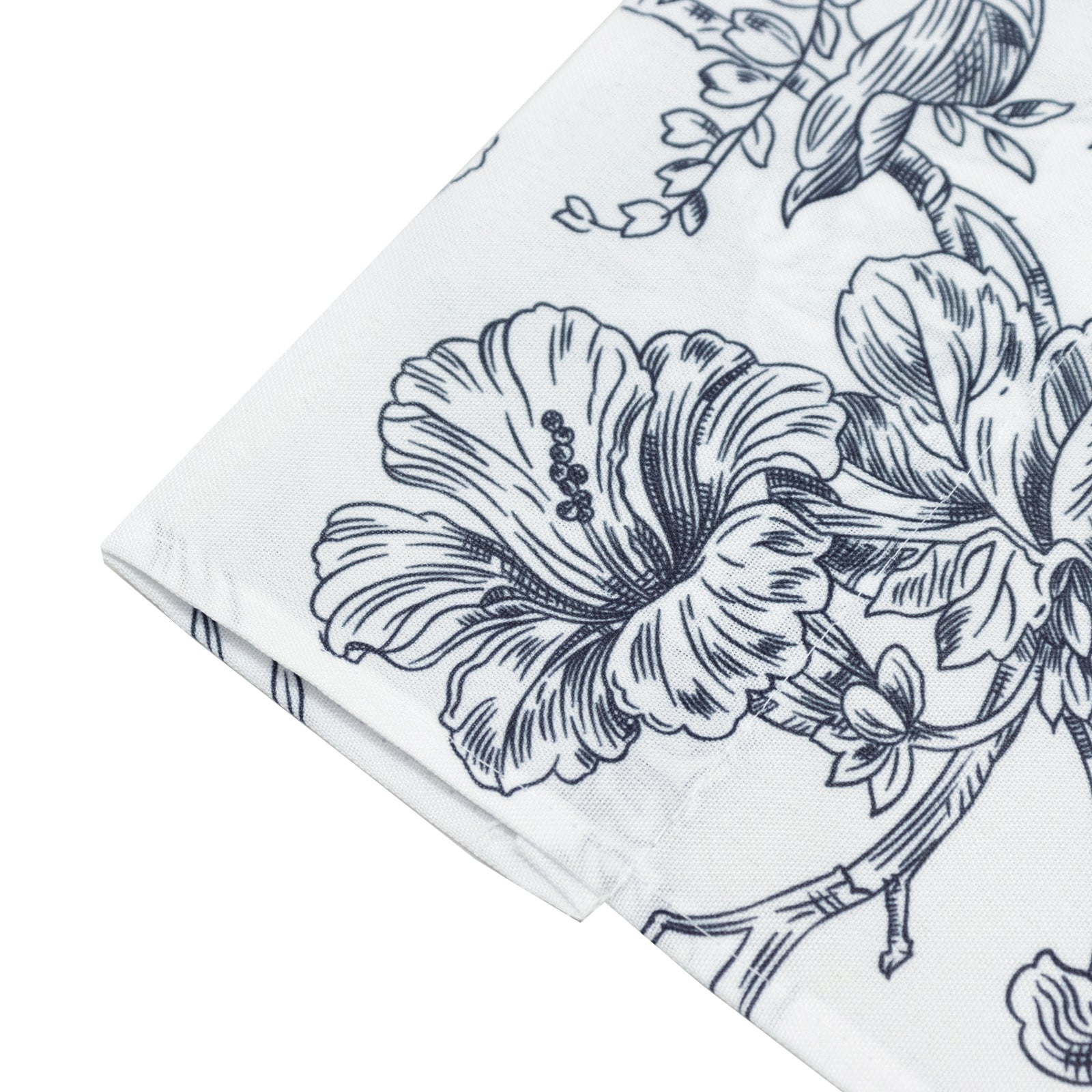 French Toile Polyester Backdrop Curtain â€“ Black Floral 5ft x 10ft Rod Pocket Drape Panel - Bell Racket Store