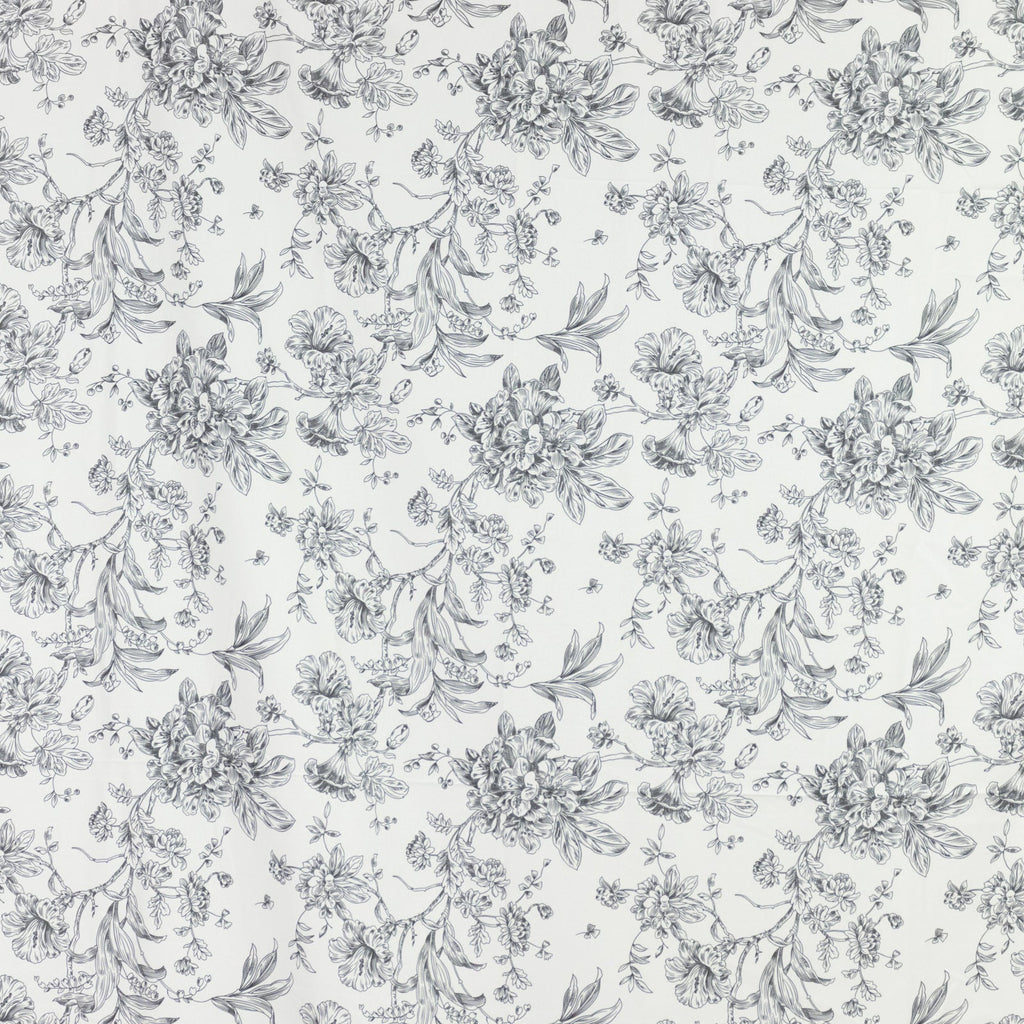 French Toile Polyester Backdrop Curtain â€“ Black Floral 5ft x 10ft Rod Pocket Drape Panel - Bell Racket Store