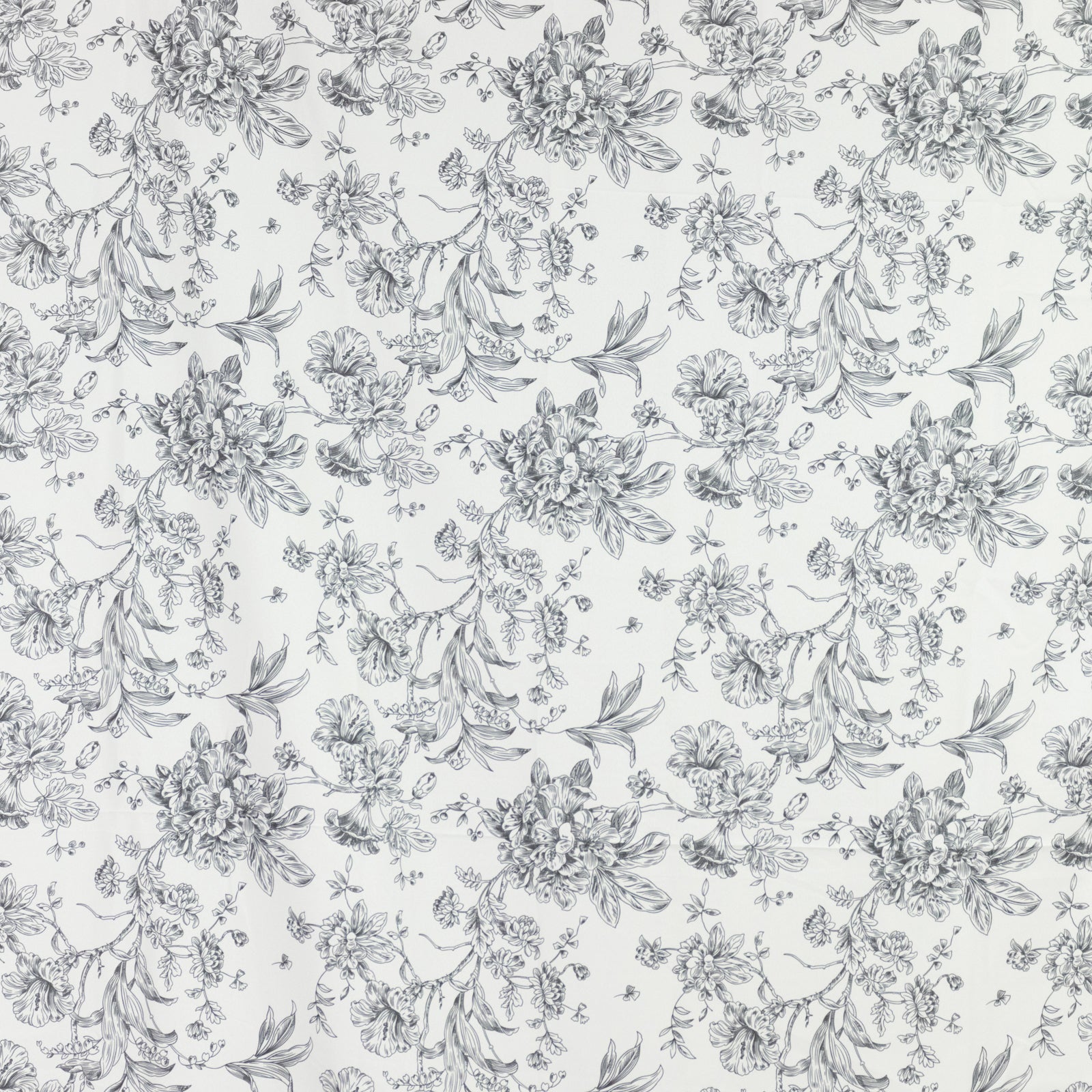 French Toile Polyester Backdrop Curtain â€“ Black Floral 5ft x 10ft Rod Pocket Drape Panel - Bell Racket Store