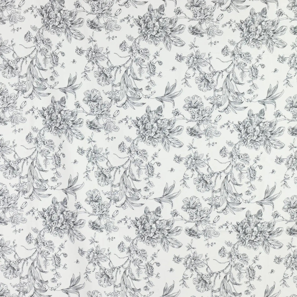 French Toile Polyester Backdrop Curtain â€“ Black Floral 5ft x 12ft Rod Pocket Drape Panel - Bell Racket Store