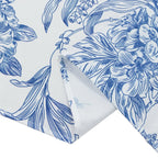 French Toile Polyester Backdrop Curtain â€“ Blue Floral 5ft x 10ft Rod Pocket Drape Panel - Bell Racket Store