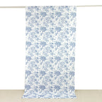 French Toile Polyester Backdrop Curtain â€“ Blue Floral 5ft x 10ft Rod Pocket Drape Panel - Bell Racket Store