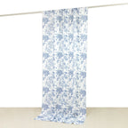 French Toile Polyester Backdrop Curtain â€“ Blue Floral 5ft x 10ft Rod Pocket Drape Panel - Bell Racket Store