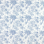French Toile Polyester Backdrop Curtain â€“ Blue Floral 5ft x 10ft Rod Pocket Drape Panel - Bell Racket Store