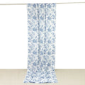 French Toile Polyester Backdrop Curtain â€“ Blue Floral 5ft x 12ft Rod Pocket Drape Panel - Bell Racket Store